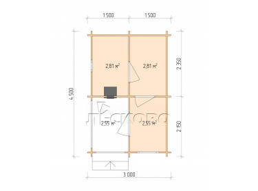 Outdoor sauna "BK" series 3×4.5