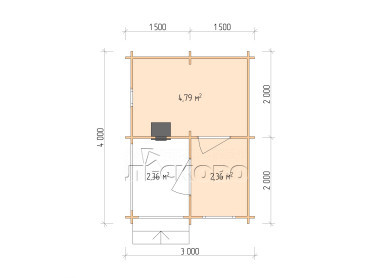 Außensauna "BK" serie 3×4