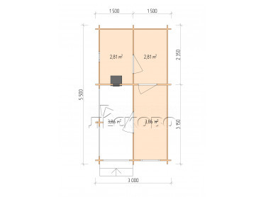 Outdoor sauna "BK" series 3×5.5