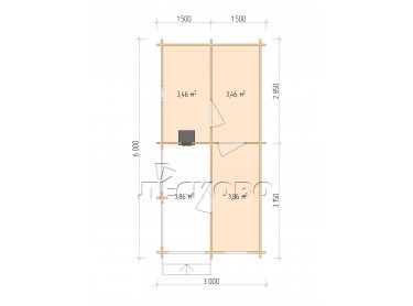 Outdoor sauna "BK" series 3×6