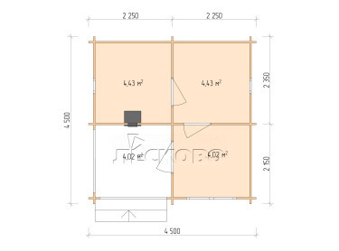 Outdoor sauna "BK" series 4.5×4.5