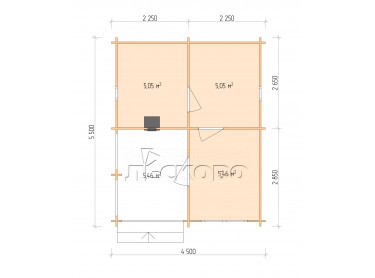 Outdoor sauna "BK" series 4.5×5.5