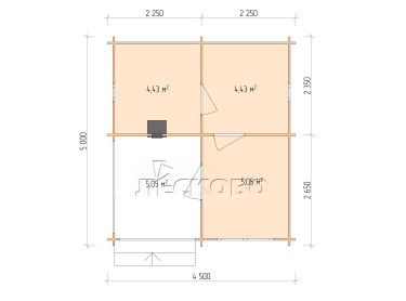 Outdoor sauna "BK" series 4.5×5