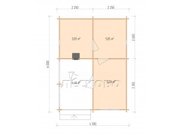 Outdoor sauna "BK" series 4.5×6