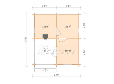 Outdoor sauna "BK" series 4×4.5