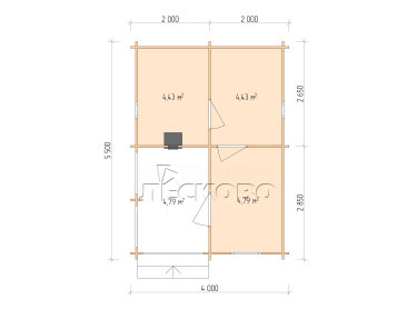 Outdoor sauna "BK" series 4×5.5