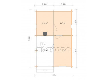 Outdoor sauna "BK" series 4×6