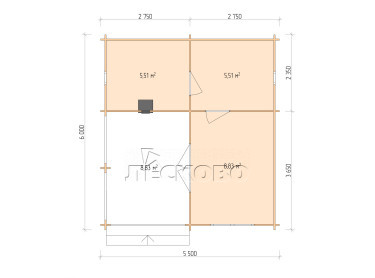 Outdoor sauna "BK" series 5.5×6