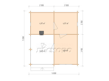 Outdoor sauna "BK" series 5×5.5