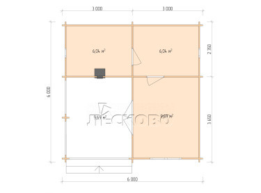 Outdoor sauna "BK" series 6×6