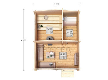 Outdoor sauna "BL" series 3.5×4.5