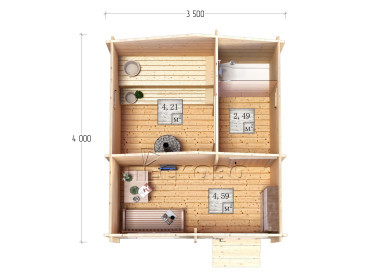 Outdoor sauna "BL" series 3.5×4