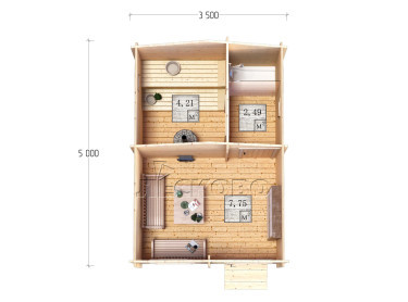 Outdoor sauna "BL" series 3.5×5