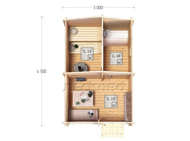 Outdoor sauna "BL" series 3×4.5