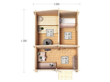 Outdoor sauna "BL" series 3×4