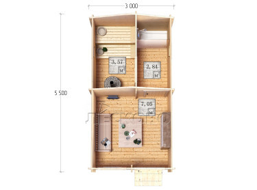 Outdoor sauna "BL" series 3×5.5