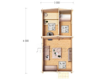 Outdoor sauna "BL" series 3×6