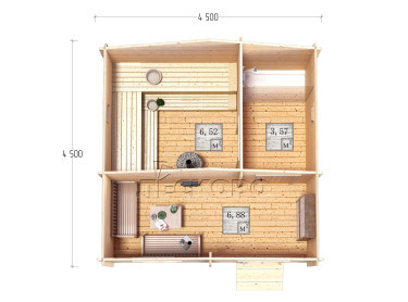 Outdoor sauna "BL" series 4.5×4.5