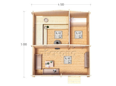 Outdoor sauna "BL" series 4.5×5