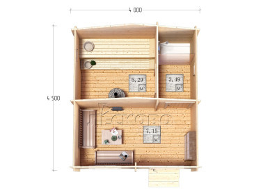 Outdoor sauna "BL" series 4×4.5