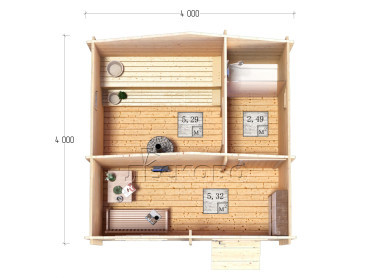 Outdoor sauna "BL" series 4×4