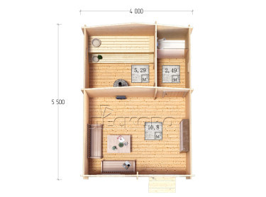 Outdoor sauna "BL" series 4×5.5