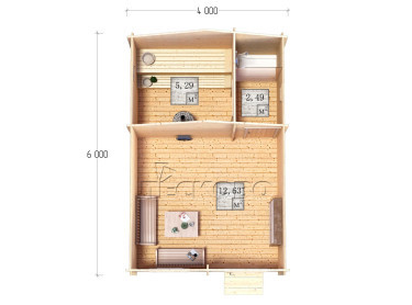 Outdoor sauna "BL" series 4×6