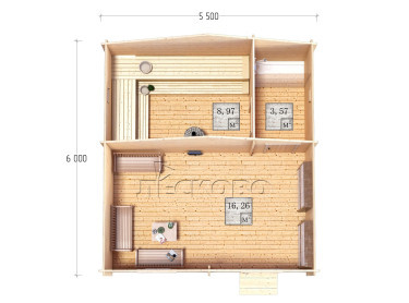 Outdoor sauna "BL" series 5.5×6