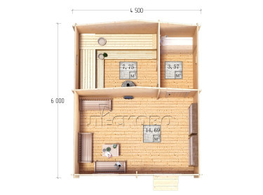 Außensauna "BL" serie 5×6