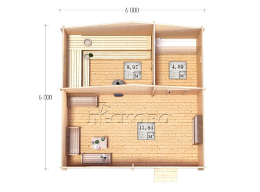 Outdoor sauna "BL" series 6×6