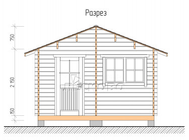 Outdoor sauna "BV" series 4×6