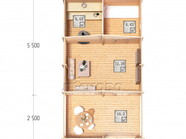 Outdoor sauna "BV" series 4.5×5.5