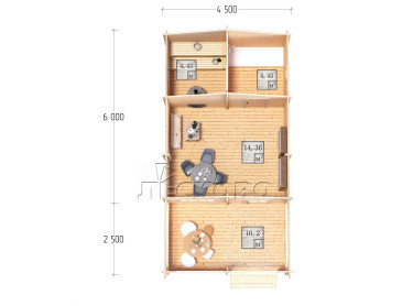 Outdoor sauna "BV" series 4.5×6