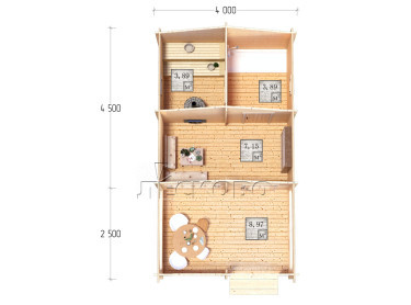 Outdoor sauna "BV" series 4×4.5