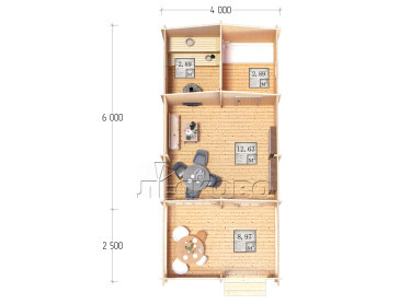 Outdoor sauna "BV" series 4×6