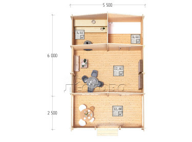 Outdoor sauna "BV" series 5.5×6