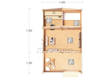 Outdoor sauna "BV" series 5×5.5