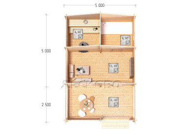 Outdoor sauna "BV" series 5×5