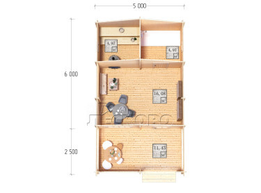 Outdoor sauna "BV" series 5×6