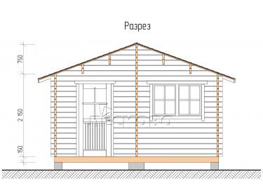 Outdoor sauna "BV" series 4.5×5.5