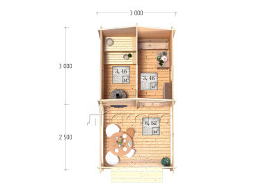 Outdoor sauna "BV" series 3×3