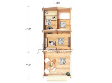 Outdoor sauna "BV" series 3×4.5