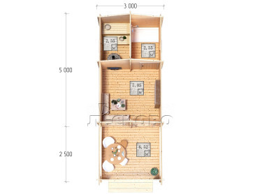 Outdoor sauna "BV" series 3×5