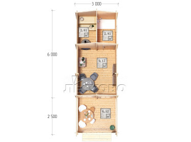 Outdoor sauna "BV" series 3×6