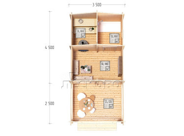 Outdoor sauna "BV" series 3.5×4