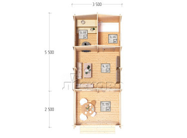 Outdoor sauna "BV" series 3.5×5.5