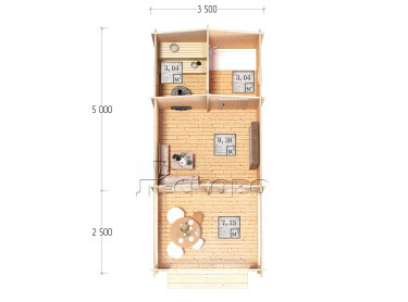 Outdoor sauna "BV" series 3.5×5