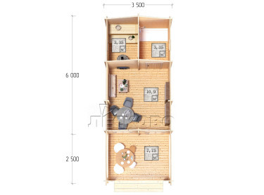 Outdoor sauna "BV" series 3.5×6