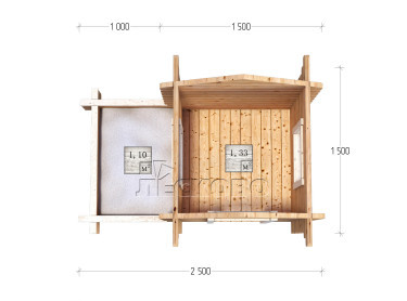 Spielhaus "DD" serie 2.5×1.5