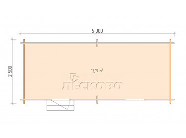 Garden shed "HB" series 6х2.5